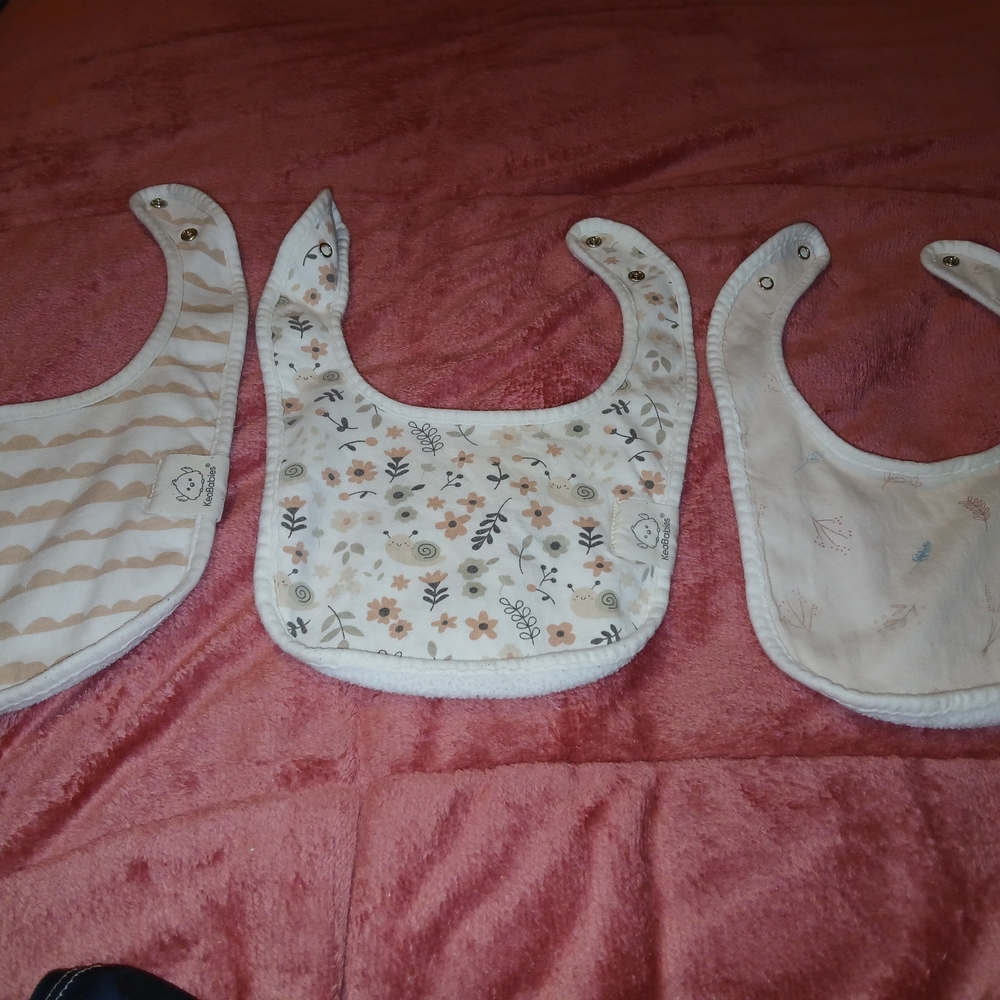 KeaBabies Floral and Striped Baby Bib Set
